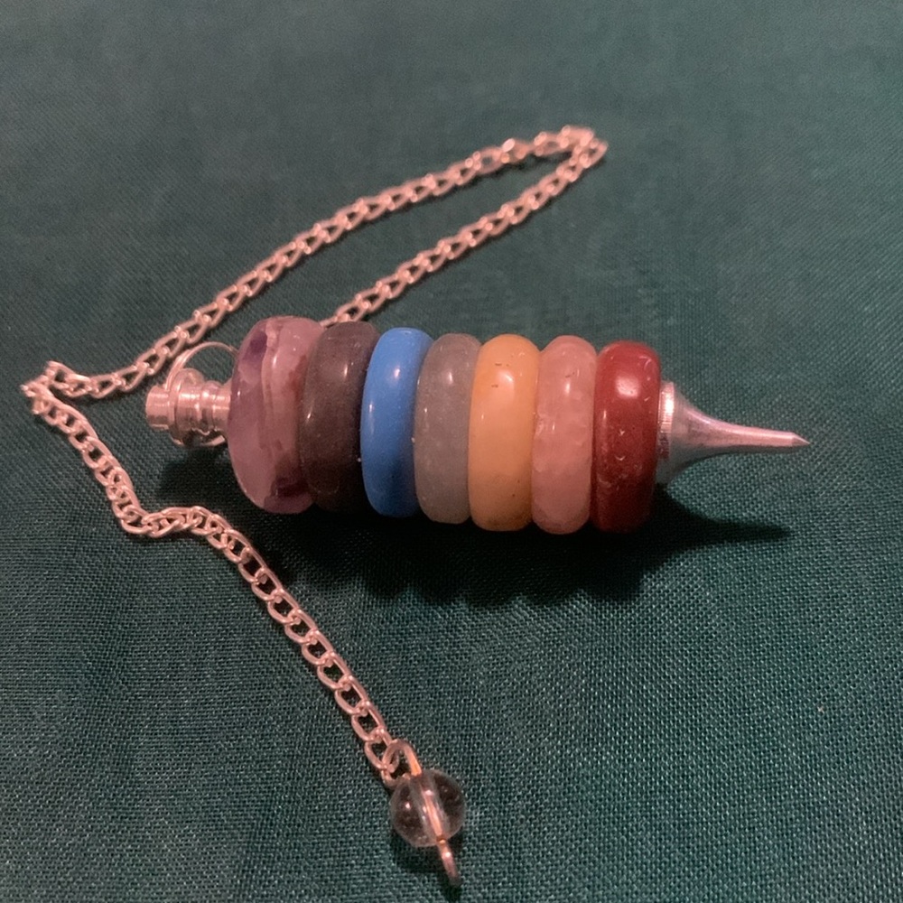 - Multicoloured Chakra Stone Pendulum - Picture 2 of 3